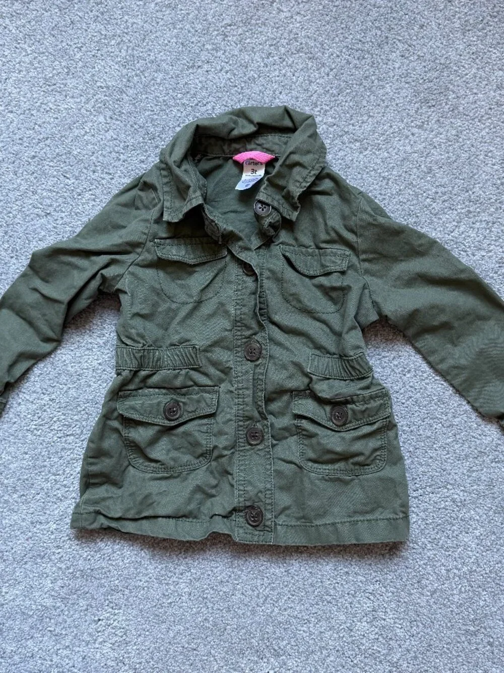 Carters Girls 3T Green Jacket Button up